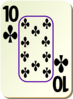 Bordered Ten Of Clubs Clip Art